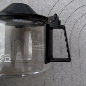 Coffee Carafe Black Lid & handle four (4) to 5 Cups Glasss Schott Duran #2050